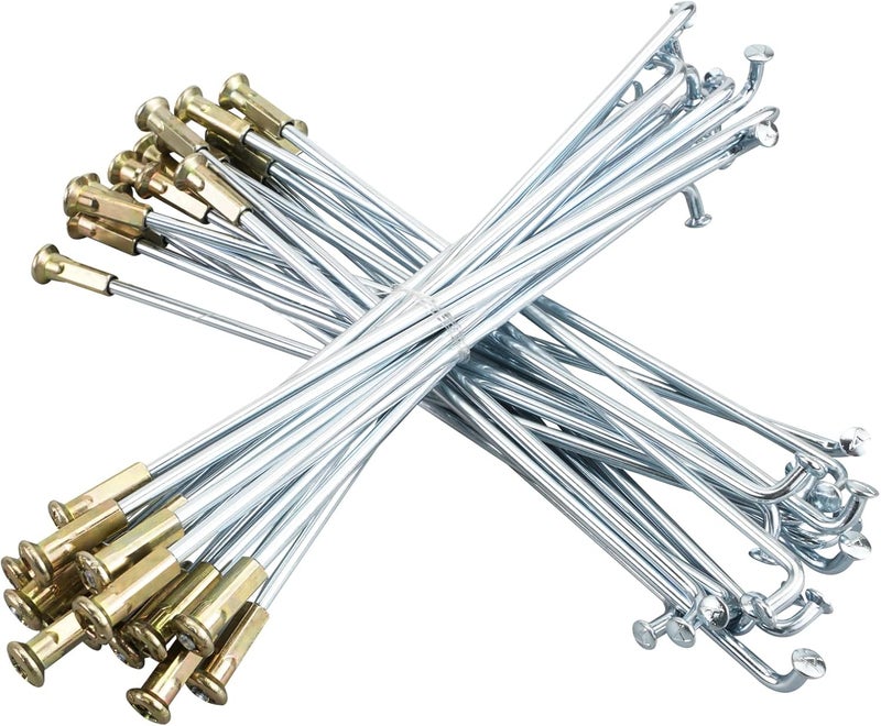 NICECNC 165MM 36PCS Motorcycle Spokes with Nipples Set Compatible with Honda CT90 TRAIL90, Fit CT90 17" Front or Rear - Image 1